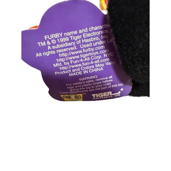 Vintage 1999 Tiger Electronics Talking Furby Mini Clip-on Keychain Black Works - Picture 2 of 6